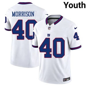 Youth Throwback White New York #40 Limited Joe Morrison Jersey 211908-181