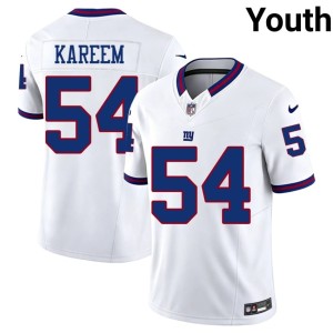 Youth White Stitched #54 Khalid Kareem Throwback New York Jersey 479244-134
