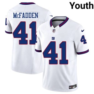 Youth NY Giants #41 Limited White Throwback Micah McFadden Jersey 573654-789