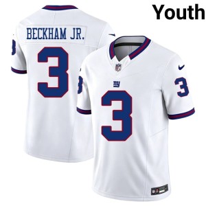 Youth White New York Football Giants Odell Beckham Jr. #3 Throwback Official Jersey 642100-362