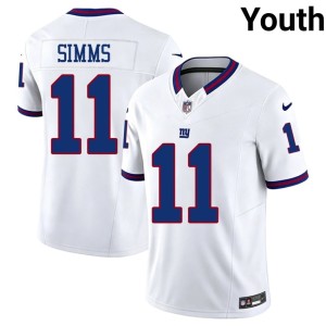 Youth NY White Throwback #11 Football Phil Simms Jersey 438195-664