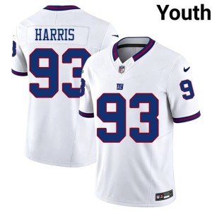 Youth Throwback White Limited Shelby Harris Giants #93 Jerseys 390279-461