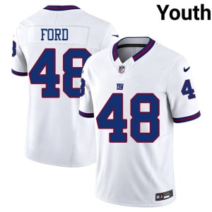 Youth Throwback Official Trace Ford New York White #48 Jersey 336170-477