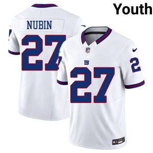 Youth NFL #27 Tyler Nubin New York Football Giants White Throwback Jersey 661873-623