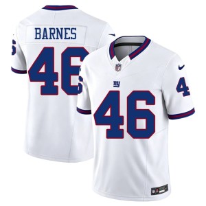 Men's Throwback Giants Zaire Barnes #46 Embroidery White Jerseys 551632-448